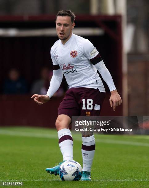 Barrie McKay in action for Hearts during a cinch Premiership match between Motherwell and Heart of Midlothian at Fir Park, on September 18 in...