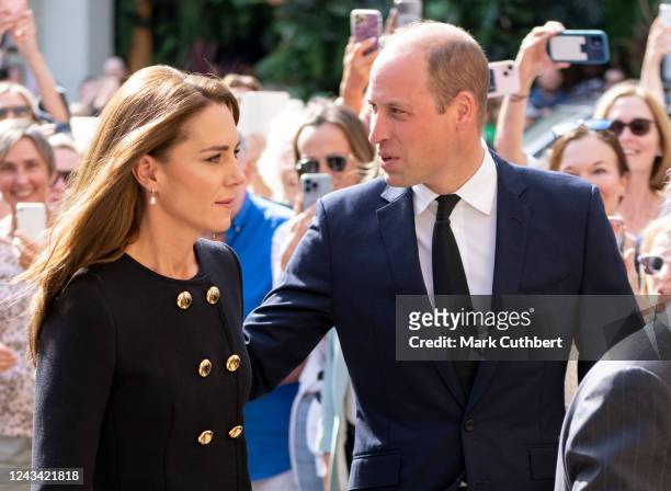 Prince William, Prince of Wales and Catherine, Princess of Wales arrive to meet and thank volunteers and operational staff on September 22, 2022 in...