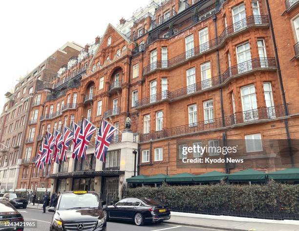 Photo taken Sept. 18 shows Claridge's hotel in London.