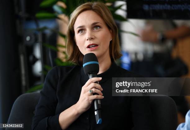 French skating official and retired ice dancer Nathalie Pechalat, participates in a debate on the occasion of an event dubbed "Demain le sport" , in...