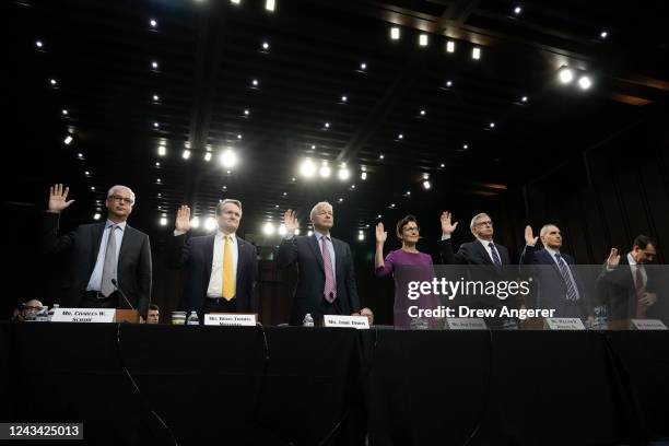 Wells Fargo CEO Charles Scharf, Bank of America CEO Brian Thomas Moynihan, JPMorgan Chase & Co CEO Jamie Dimon, Citigroup CEO Jane Fraser, Truist...