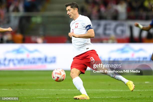 Robert Lewandowski of Poland in action during the UEFA Nations League League A Group 4 match between Poland and Netherlands at PGE Narodowy on...