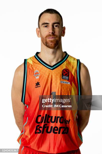 Víctor Claver, #1 poses during the Valencia Basket Turkish Airlines EuroLeague Media Day 2022/2023 at L'Alqueria del Basket on September 22, 2022 in...