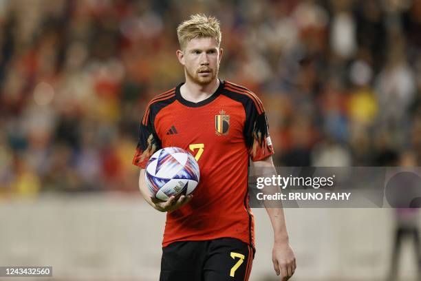 Belgium's Kevin De Bruyne pictured during a soccer game between Belgian national team the Red Devils and Wales, Thursday 22 September 2022 in...