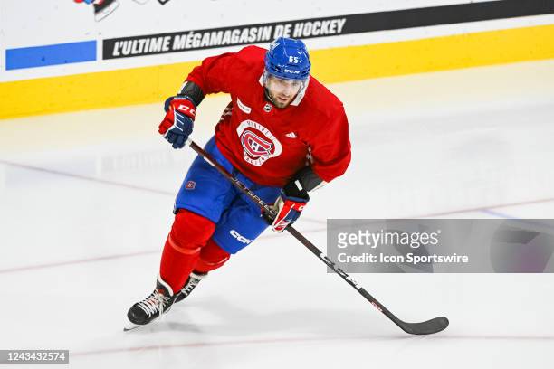 Montreal Canadiens center Peter Abbandonato skates during the Montreal Canadiens Camp on September 22 at Bell Sports Complex in Brossard, QC