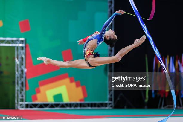 Gymnast Ribbon Routine Ribbon Routine Rhythmic Gymnastics Photos and Premium High Res Pictures ...