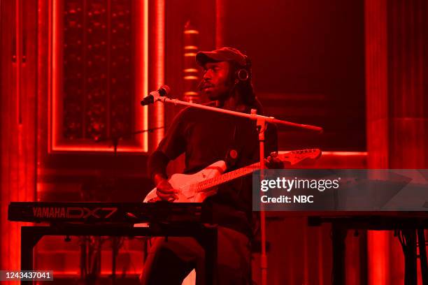 Episode 1715 -- Pictured: Musical guest Blood Orange performs on Thursday, September 22, 2022 --