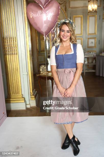 Laura Osswald prior the Madlwiesn as part of the Oktoberfest at Schützenfestzelt on September 22, 2022 in Munich, Germany.