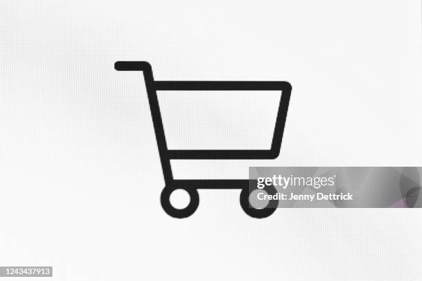 online shopping cart - grocery cart stock-fotos und bilder