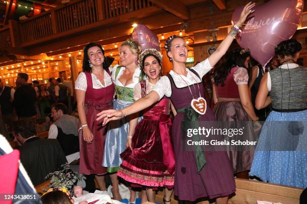 Dorothee Bär , Julia Klöckner , Viktoria Lauterbach and Monica Ivancan during the Madlwiesn as part of the Oktoberfest at Schützenfestzelt on...