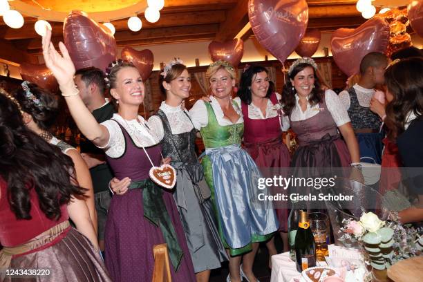 Monica Ivancan, Judith Dommermuth, Julia Klöckner, Dorothee Bär and Magdalena Rogl during the Madlwiesn as part of the Oktoberfest at...