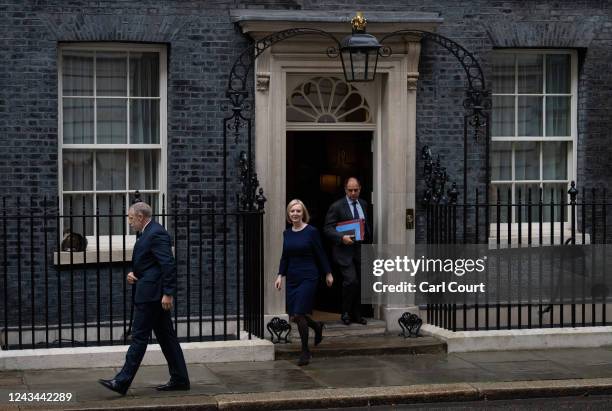 Prime minister, Liz Truss leaves 10 Downing Street on September 23, 2022 in London, England. Amongst other recent economic announcements including an...