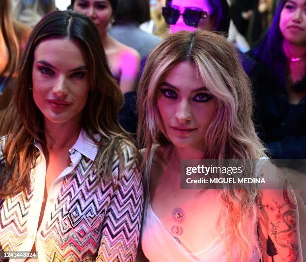 Brazilian model Alessandra Ambrosio and US model, actress and musician Paris Jackson attend the presentation of Missoni's Women's Spring Summer 2023...