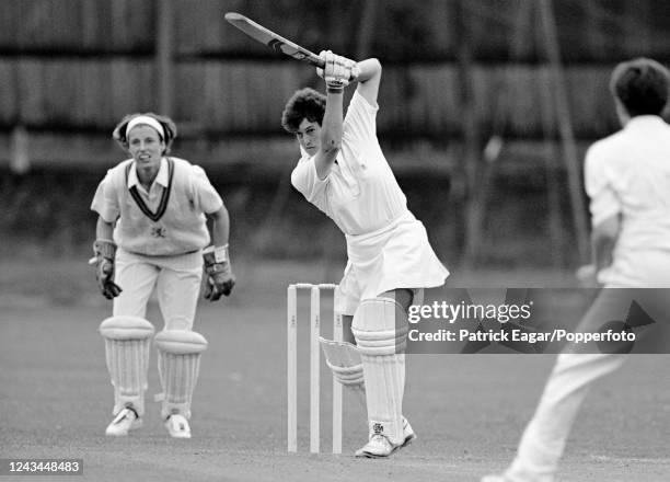 Helen Plimmer of England Women batting during the Women's World Cup match between England Women and Netherlands Women at Corfton Road, Ealing,...