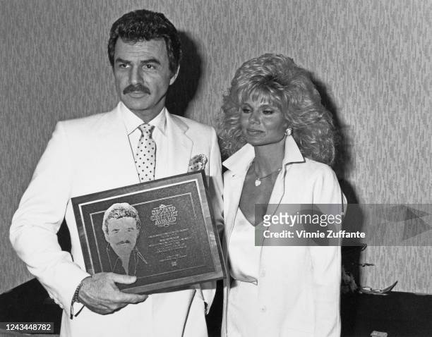 American actor Burt Reynolds and American actress Loni Anderson attend Eastman Kodak's 1st Annual Eastman Second Century Award Salute to Burt...