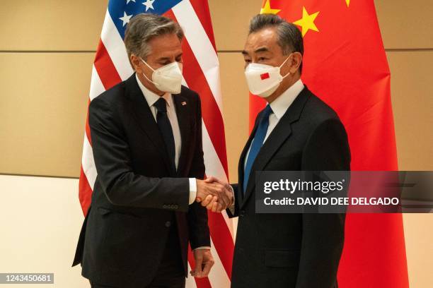 Secretary of State Antony Blinken meets with Chinese Foreign Minister Wang Yi on the sidelines of the 77th session of the United Nations General...