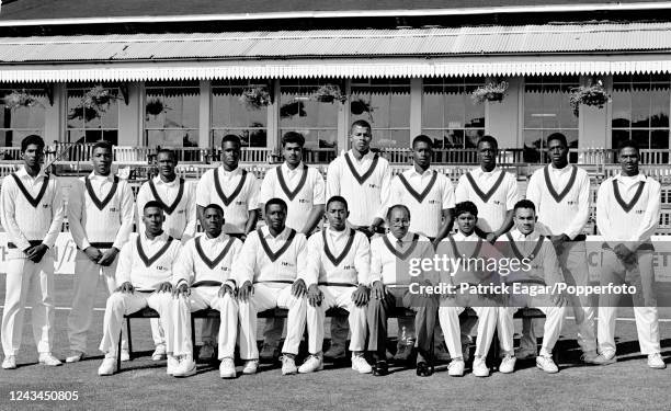 The West Indies Under-19s cricket team pose for a team photo during the 2nd Test match against England Under-19s at Hove, England, 27th August 1993....