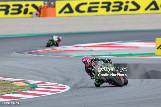 Lucas Mahias from France of Kawasaki Puccetti Racing team with Kawasaki ZX-10RR during WorldSBK Free Practice of SBK Motul FIM Superbike World...