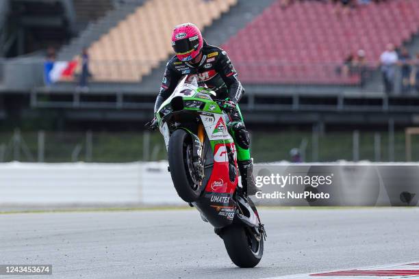 Lucas Mahias from France of Kawasaki Puccetti Racing team with Kawasaki ZX-10RR during WorldSBK Free Practice of SBK Motul FIM Superbike World...