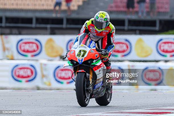 Axel Bassani from Italy of Motocorsa Racing team with Ducati Panigale V4R during WorldSBK Free Practice of SBK Motul FIM Superbike World...