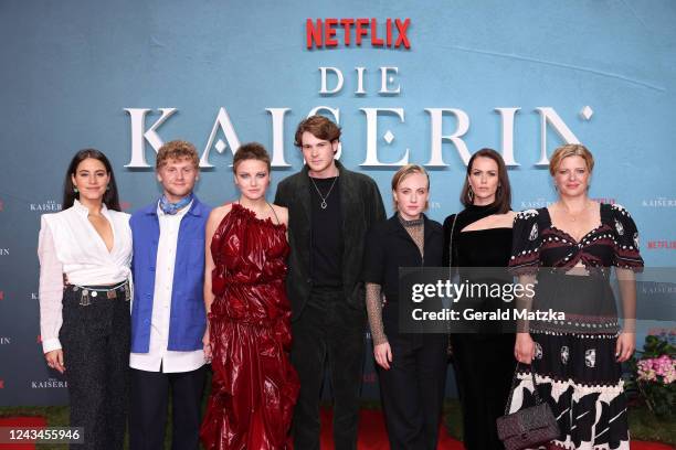 Almila Bagriacik, Johannes Nussbaum, Devrim Lingnau, Philip Froissant, Elisa Schlott, Melika Foroutan and Joerdis Triebel attend the Netflix...