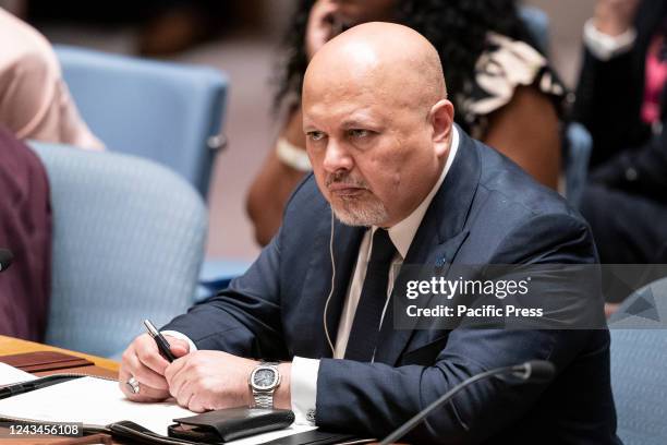 Karim Khan, Prosecutor of the International Criminal Court attends Security Council meeting on "maintenance of peace and security of Ukraine" at UN...