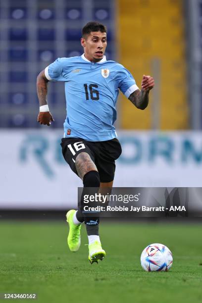 Mathias Olivera of Uruguay during the International Friendly match between Iran and Uruguay at NV Arena on September 23, 2022 in St. Poelten, Austria.