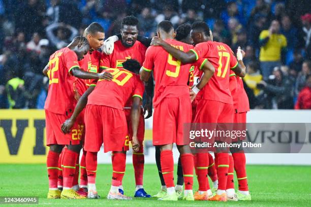 Team of Ghana during the International Friendly match between Brazil and Ghana at Stade Oceane on September 23, 2022 in Le Havre, France.