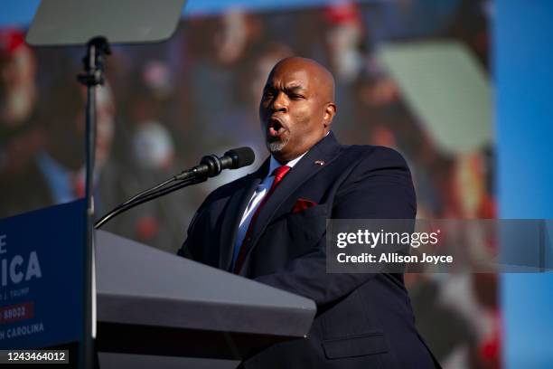 Mark Robinson, lieutenant governor of North Carolina, is seen during a Save America rally for former President Donald Trump at the Aero Center...