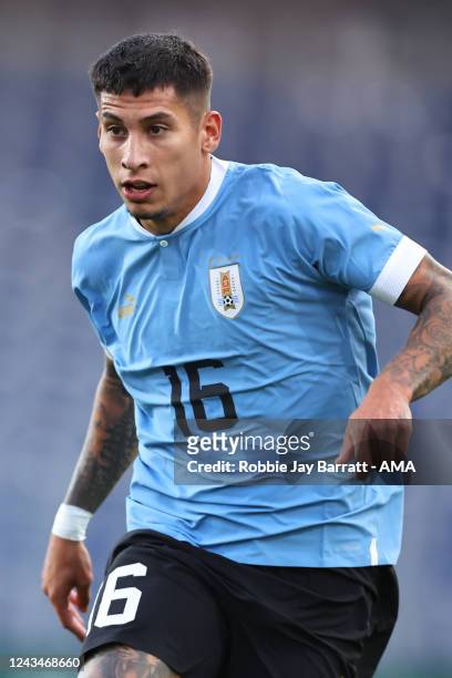 Mathías Olivera of Uruguay during the International Friendly match between Iran and Uruguay at NV Arena on September 23, 2022 in St. Poelten, Austria.