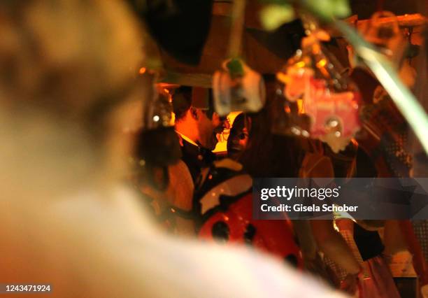 Michael Ballack and his girlfriend Sophia Schneiderhan during the 187th Oktoberfest at Kaefer-Schaenke /Theresienwiese on September 23, 2022 in...