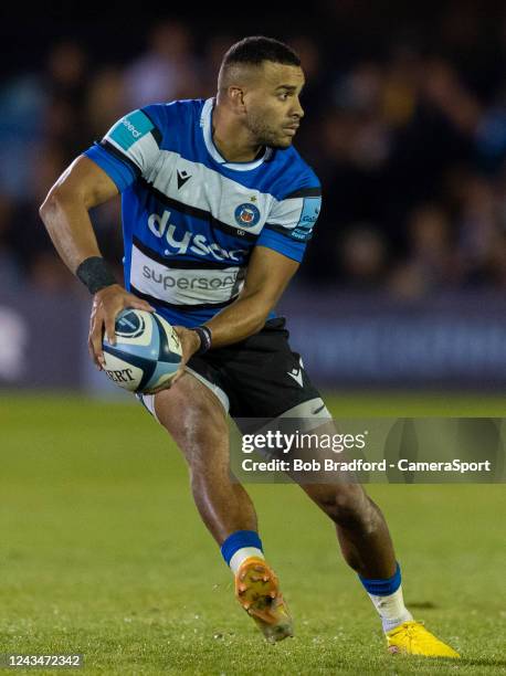 Bath Rugby's Jonathan Joseph during the Gallagher Premiership Rugby match between Bath Rugby and Wasps at Recreation Ground on September 23, 2022 in...