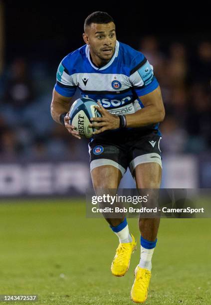 Bath Rugby's Jonathan Joseph during the Gallagher Premiership Rugby match between Bath Rugby and Wasps at Recreation Ground on September 23, 2022 in...