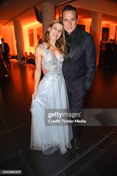 Sascha Vollmer of the band The BossHoss) and his wife Jenny Kurr during the 27th Leipzig opera ball September 24, 2022 in Leipzig, Germany.