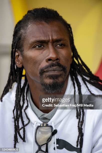 Head coach Aliou Cisse of Senegal looks on during the international friendly match between Senegal and Bolivia at Omnisports Stadium Source on...