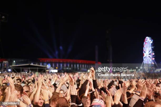 Fans attend the first day of Lollapalooza Berlin 2022 at Olympiagelaende on September 24, 2022 in Berlin, Germany. .