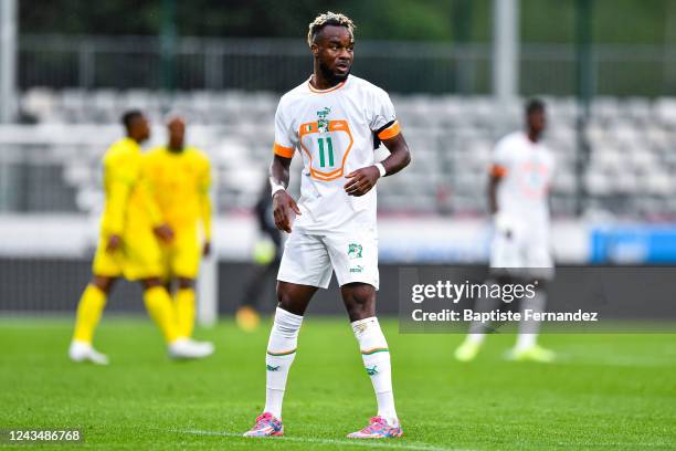 Maxwell CORNET of Ivory Coast during the International friendly match between Ivory Coast and Togo on September 24, 2022 in Rouen, France.