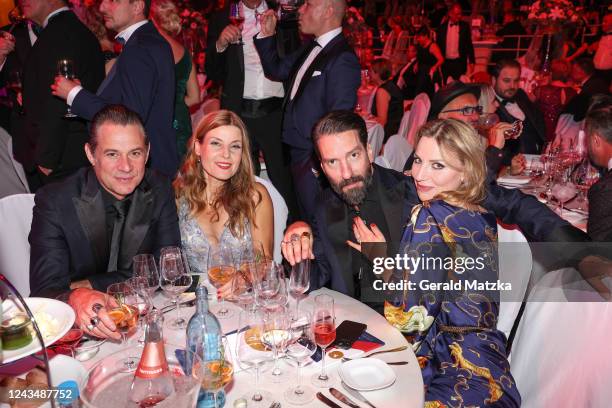 Sascha Vollmer, Jenny Vollmer, Alec Völkel and Johanna Michels attend the 27th Leipzig Opera Ball at Oper Leipzig on September 24, 2022 in Leipzig,...