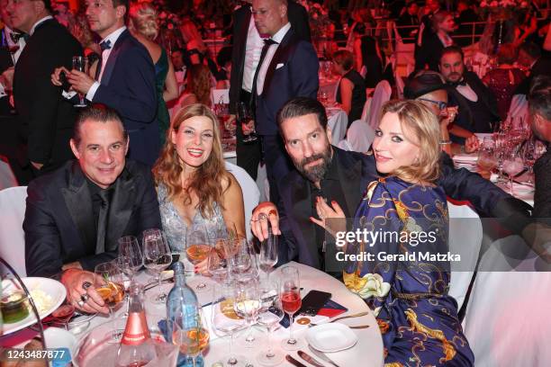 Sascha Vollmer, Jenny Vollmer, Alec Völkel and Johanna Michels attend the 27th Leipzig Opera Ball at Oper Leipzig on September 24, 2022 in Leipzig,...