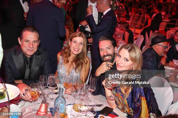 Sascha Vollmer, Jenny Vollmer, Alec Völkel and Johanna Michels attend the 27th Leipzig Opera Ball at Oper Leipzig on September 24, 2022 in Leipzig,...