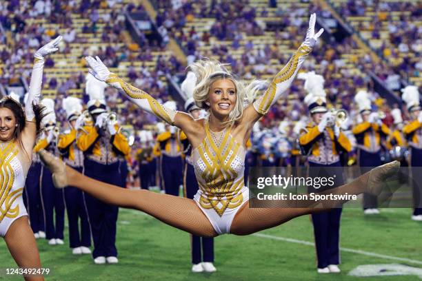 The LSU Tigers Golden Girls entertain the crowd during a game between the LSU Tigers and the New Mexico Lobos on September 24 at Tiger Stadium in...