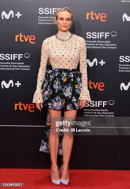 Diane Kruger attends "Marlowe" premiere during 70th San Sebastian International Film Festival at Kursaal, San Sebastian on September 24, 2022 in San...