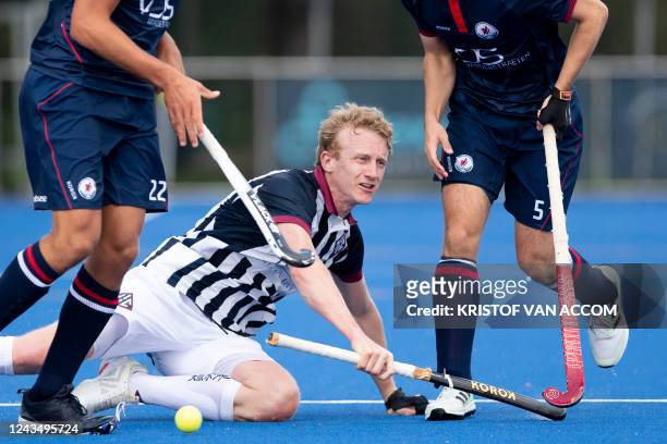 Herakles' Amaury Keusters pictured in action during a hockey game between Royal Herakles Hockey Club and Royal Hockey Club Leuven, Sunday 25...