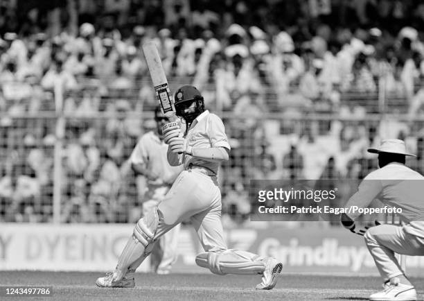 Navjot Singh Sidhu of India batting during his innings of 79 runs in the 3rd Test match between India and England at Wankhede Stadium, Bombay ,...