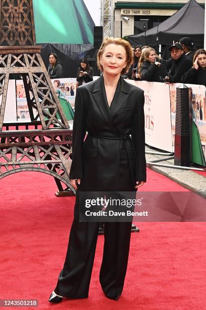 Lesley Manville attends the UK Premiere of "Mrs Harris Goes To Paris" at The Curzon Mayfair on September 25, 2022 in London, England.