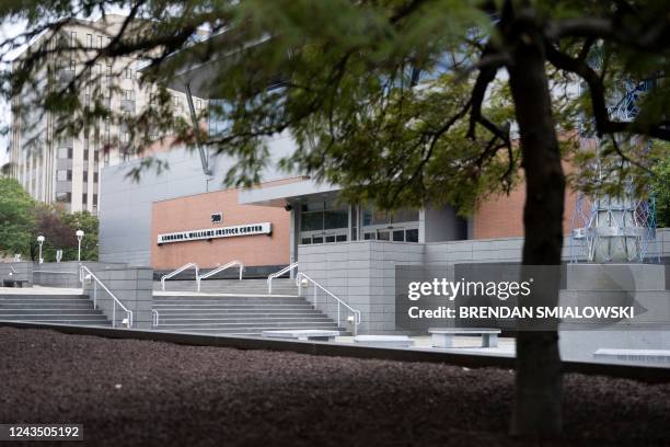 General view shows the Leonard Williams Justice Center in Wilmington, Delaware, on September 25 where arguments will be heard in the Elon Musk vs....