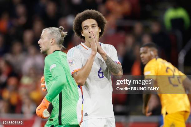 Belgium's Axel Witsel reacts during a soccer game between the Netherlands and Belgian national team the Red Devils, Sunday 25 September 2022 in...