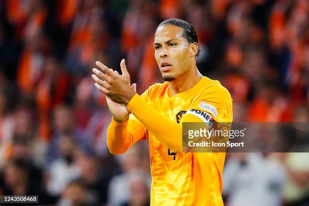 Netherlands captain Virgil van Dijk - Photo by Icon sport during the UEFA Nations League match between Netherlands and Belgium at Johan Cruyff Arena...