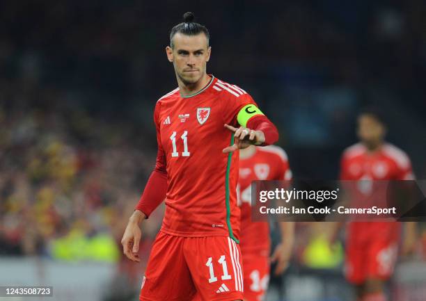 Wales's Gareth Bale during the UEFA Nations League League A Group 4 match between Wales and Poland at Cardiff City Stadium on September 25, 2022 in...