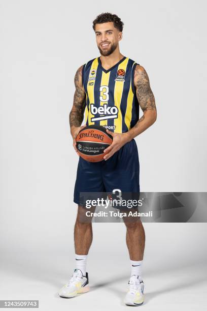 Scottie Wilbekin, #3 poses during the Fenerbahce Beko Istanbul Turkish Airlines EuroLeague Media Day 2022/2023 at Ulker Sports Arena on September 25,...